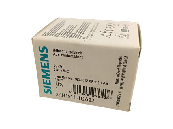 Siemens SIRIUS 3RH1911-1GA22 Auxiliary switch block NEW