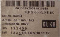 KUKA KPS-600/20-ESC PN: 00-105-352 Powermodul