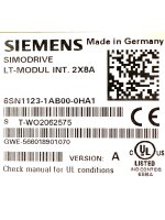 Siemens SIMODRIVE 611 6SN1123-1AB00-0HA1 Power Module