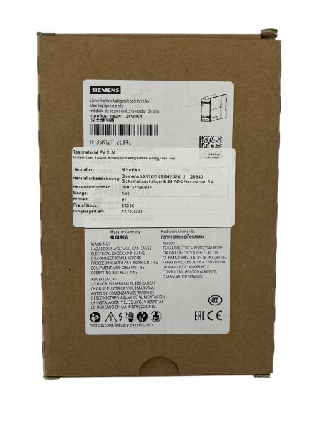 Siemens SIRIUS 3SK1211-2BB40 Sicherheitsschaltgerät NEU