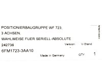 Siemens 6FM1723-3AA10 Positionierbaugruppe WF723 NEU
