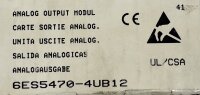 Siemens SIMATIC S5 6ES5470-4UB12 Analog Output Module Floating, Compact Version U 8 Outputs +-10V NEW