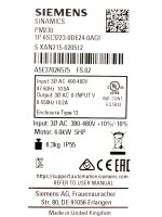 Siemens SINAMICS G120P 6SL3223-0DE24-0AG1 power module PM230