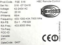 HBC-radiomatic FSE 516 Compact Radio Receiver 42-240V AC