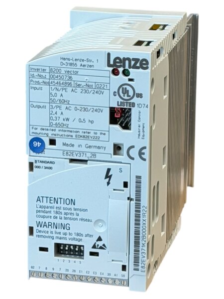 Lenze 8200 Vector E82EV371K2B PN: 45464896 inverter NEW