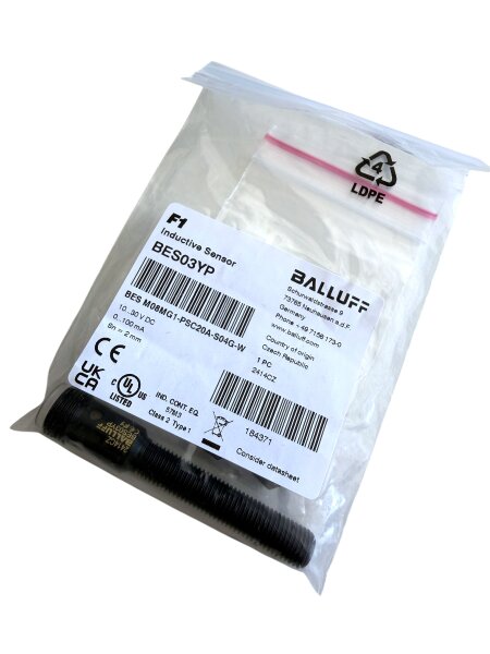 Balluff BES03YP 184371 Magnetic‑Field‑Immune Inductive Sensor, M8, 2mm, PNP‑NO NEW