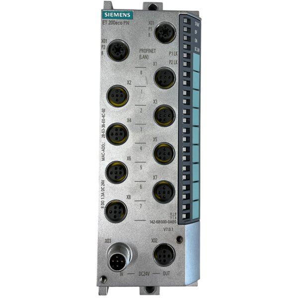 Siemens SIMATIC 6ES7142-6BG00-0AB0 ET 200 Digital Output Module, DC24V/1,3A, 8xM12 NEW bulk